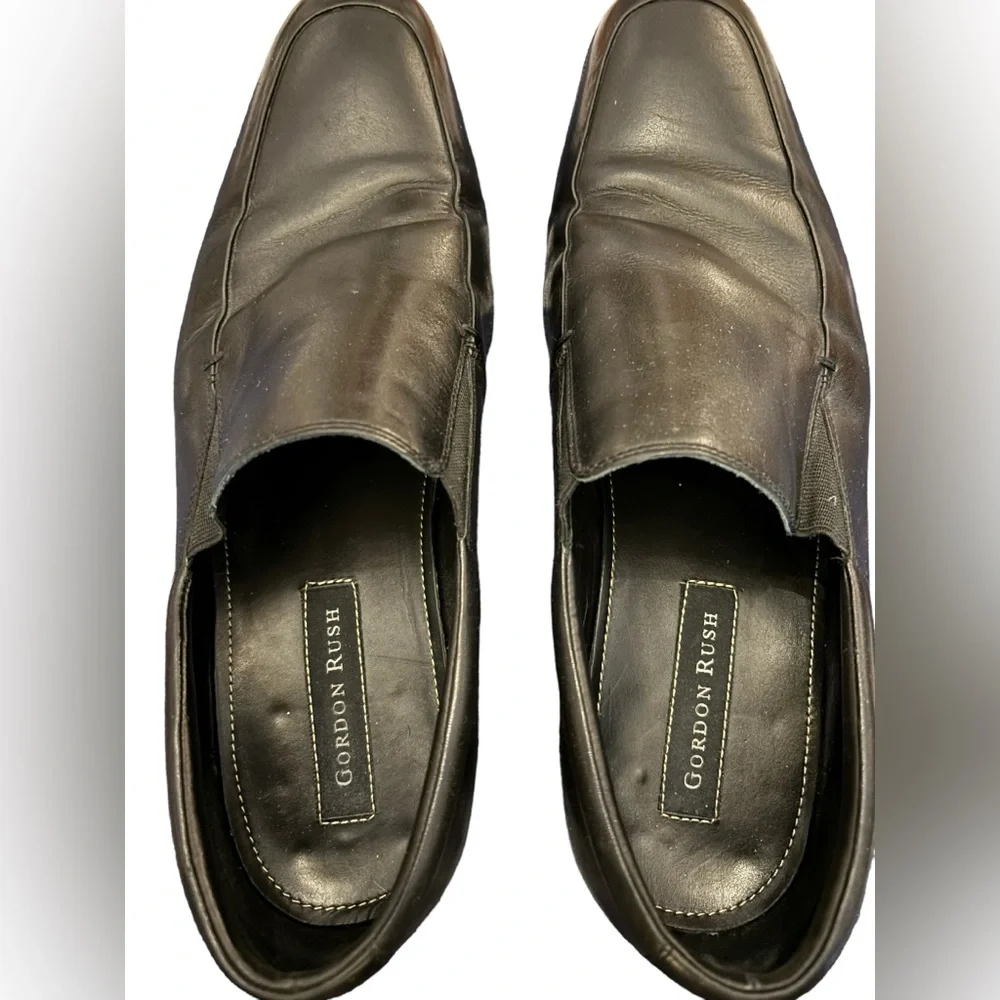 Gordon Rush Men’s Black‎ Leather Slip-On Loafers Size 9.5